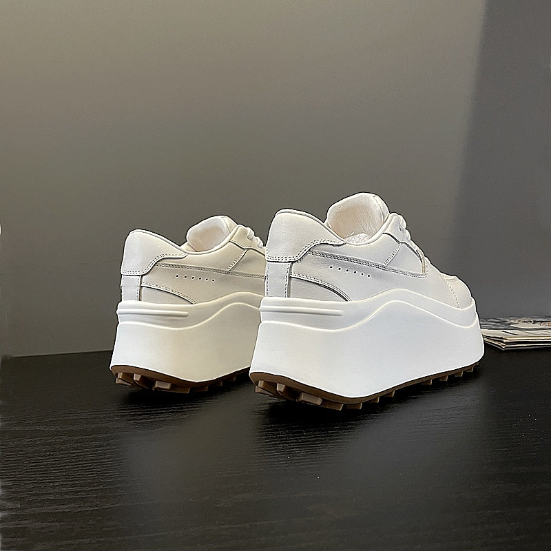 White Height Increasing Platform Muffin Small Fashion Casual Shoes