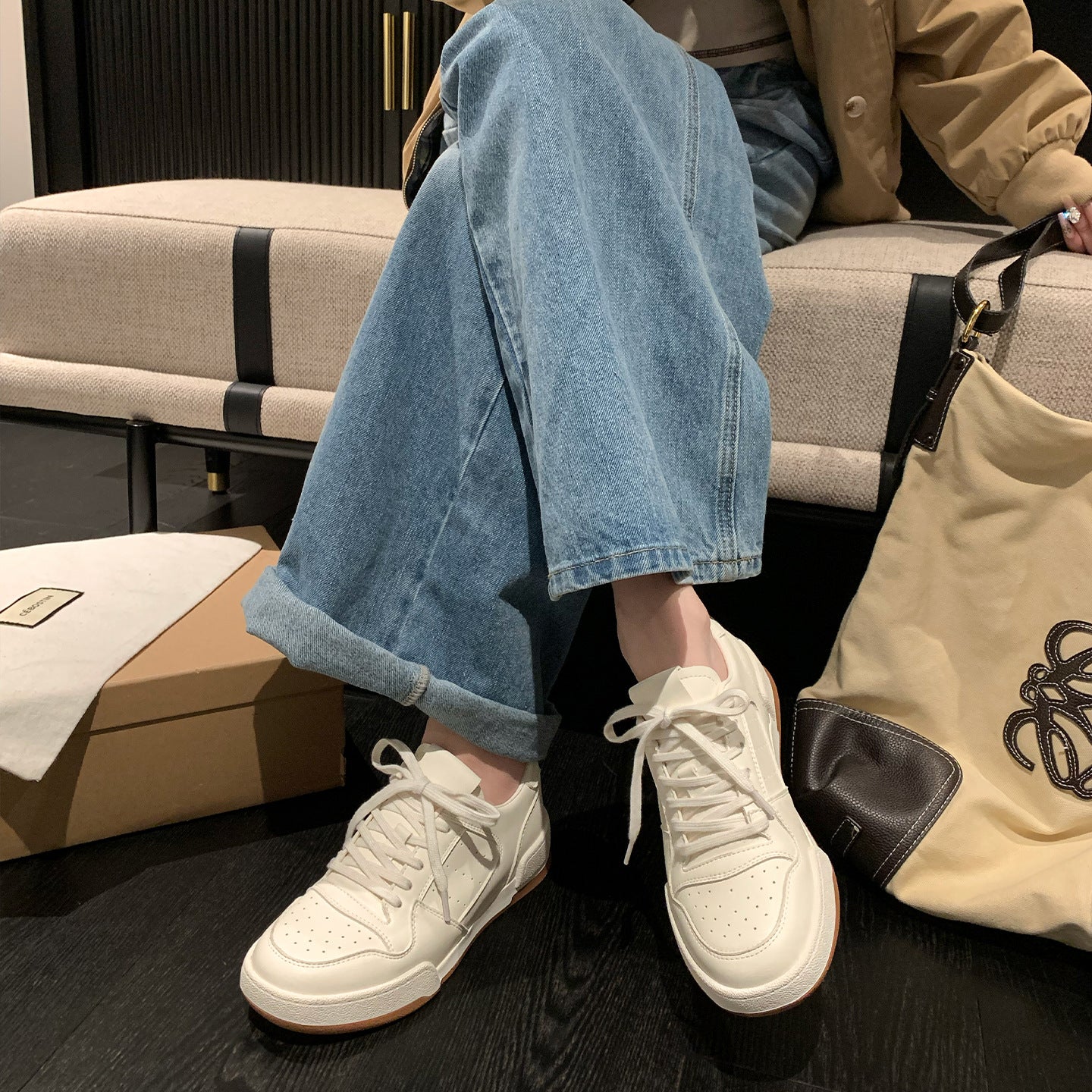 Women's Elevator Soft Bottom Spring Thick Minimalism Women's Board Shoes