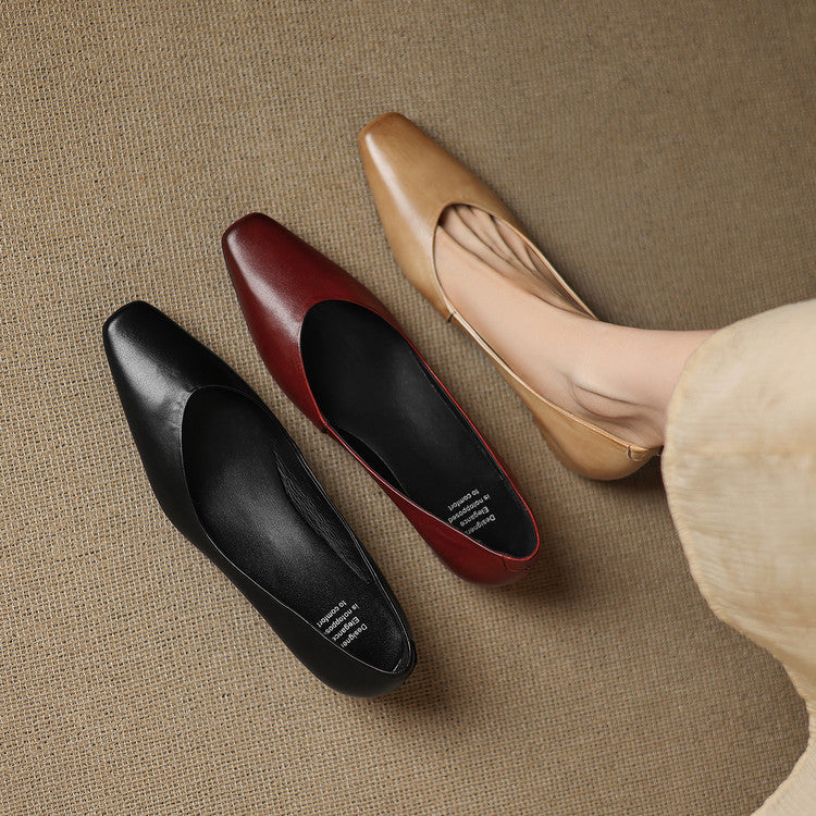 Women's Elegant Wedge Low Spring Square Toe Low-cut Men's Shoes