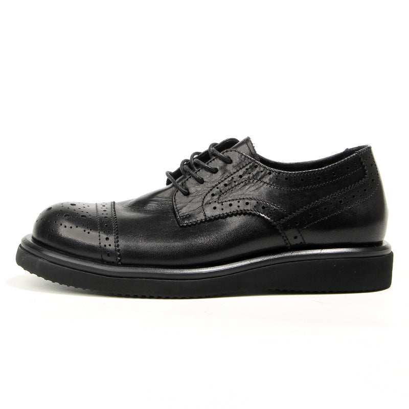 Men's Brogue British Retro Fashion Trends Platform Leather Shoes