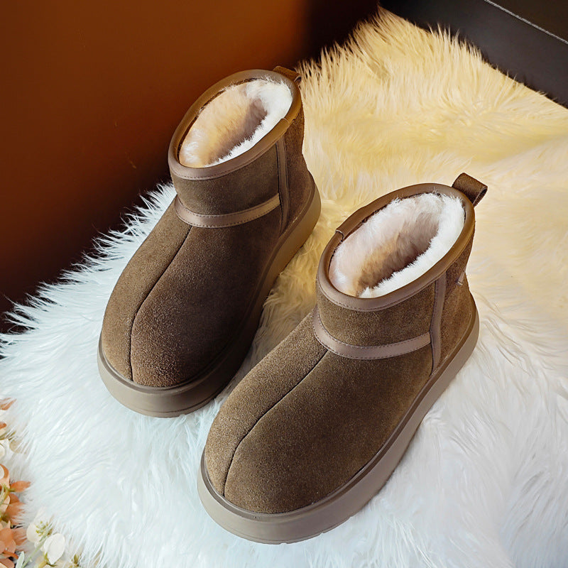 Barra Thick Bottom Fashion Bread Fleece-lined Winter Warm Snow Boots