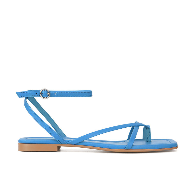 Women's Style Square Toe Thin Cross Straps Covering Sandals