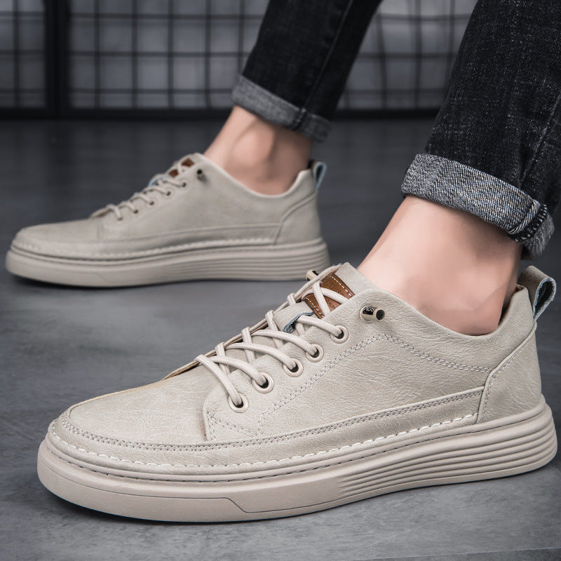 Men's Breathable Plus Size Soft Bottom White Sneakers