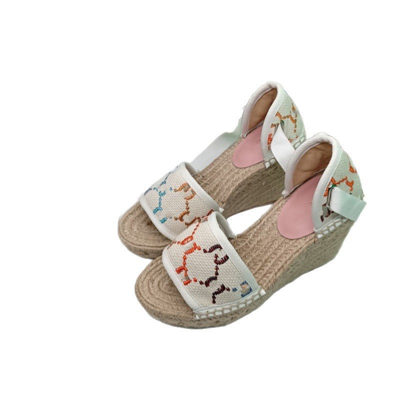 Women's Nigeria Wedge Hemp Rope Trendy Flat Slippers