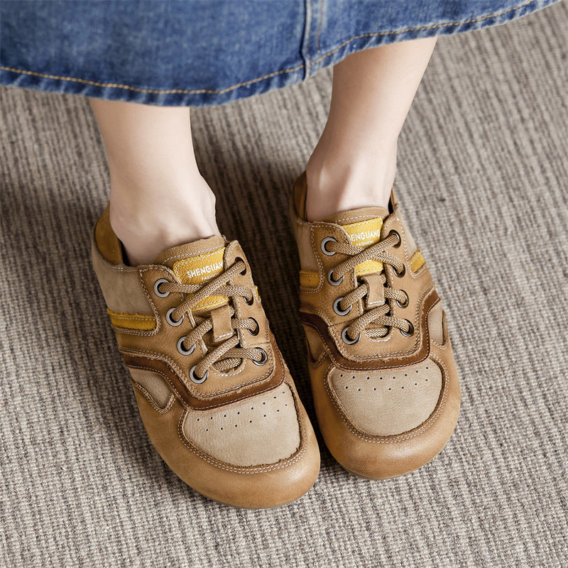 Women's Big Head Soft Bottom Wild Retro Women's Casual Shoes