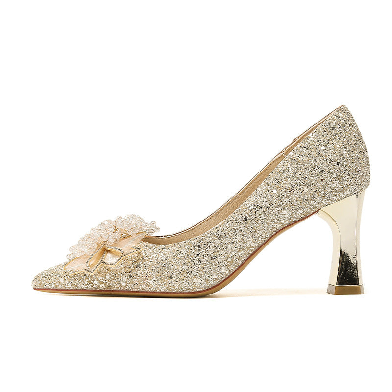 Bridal Wedding Shallow Mouth Pointed Toe Heels
