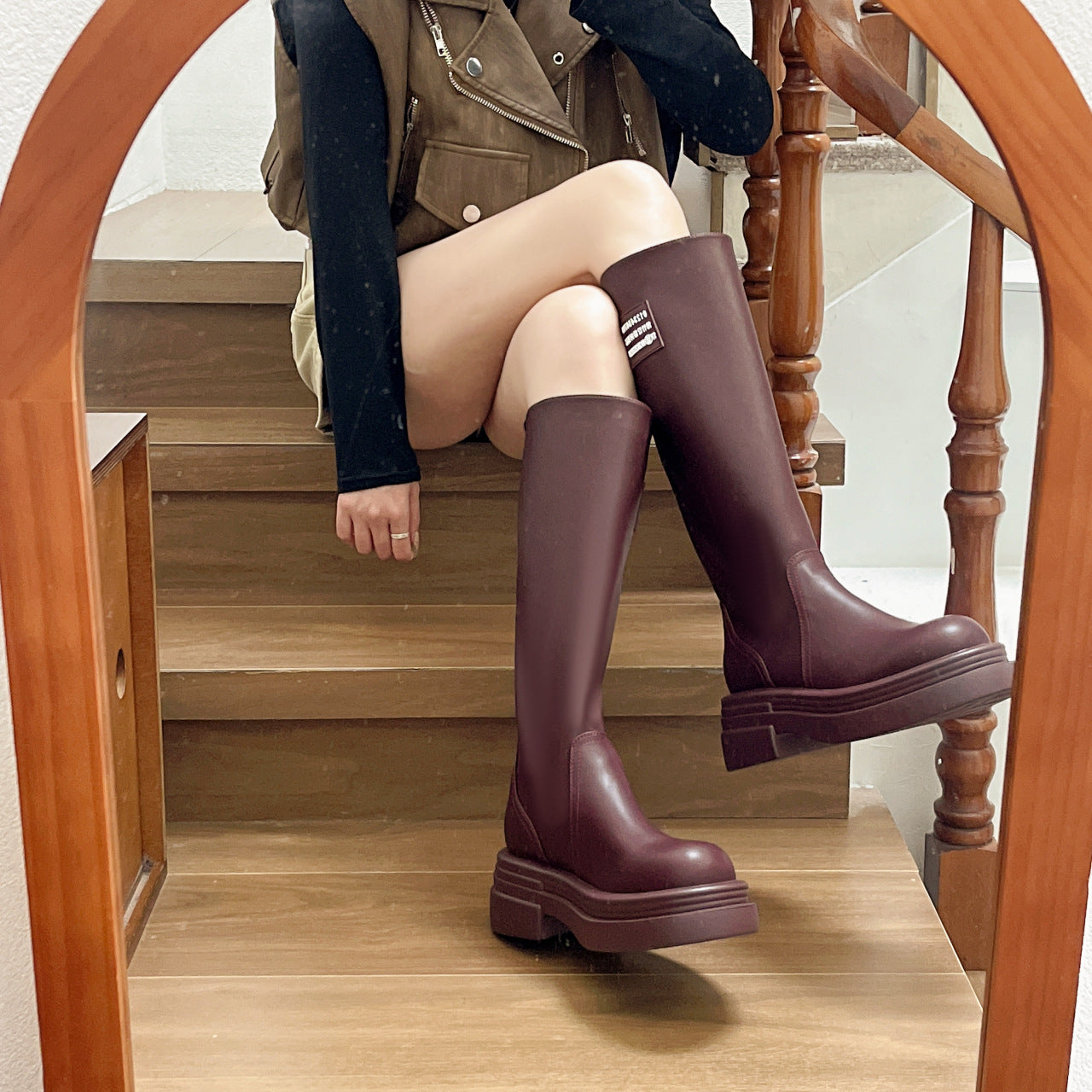 Women's Platform Tall Knight Below The Knee Boots