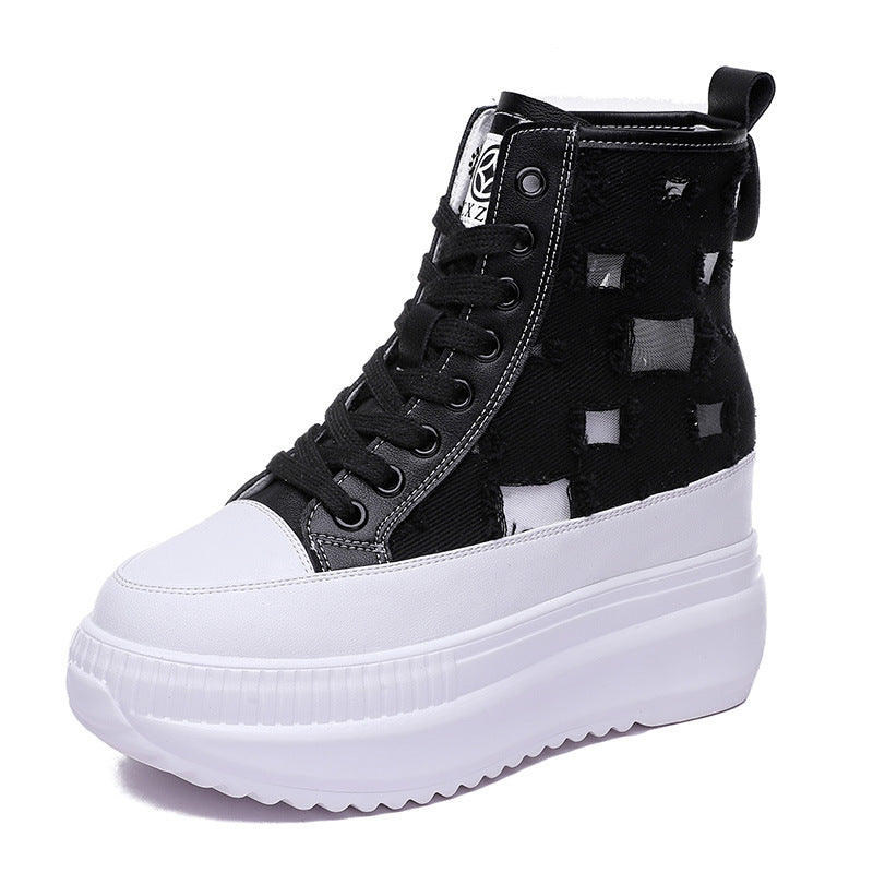 Women's Muffin Height Increasing Insole Breathable Mesh Fashion Sneakers