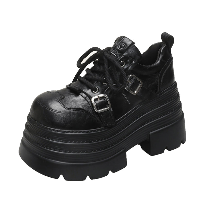 Women's European Goods Super Hot Platform British Style Belt Loafers