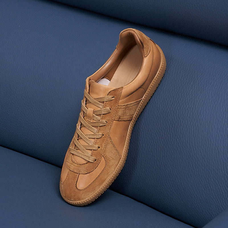 Men's Outdoor Sports Flat White German Training Sneakers