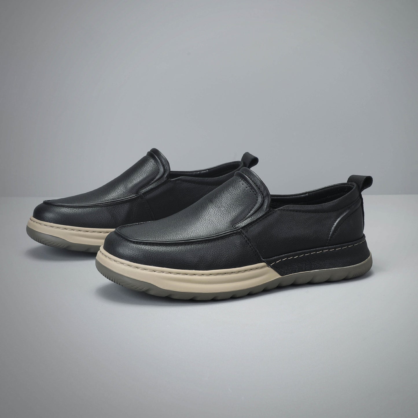 Men's One Pedal Spring Flat Green Genuine Slip-on Beanie Lightweight Soft Men's Casual Leather Shoes