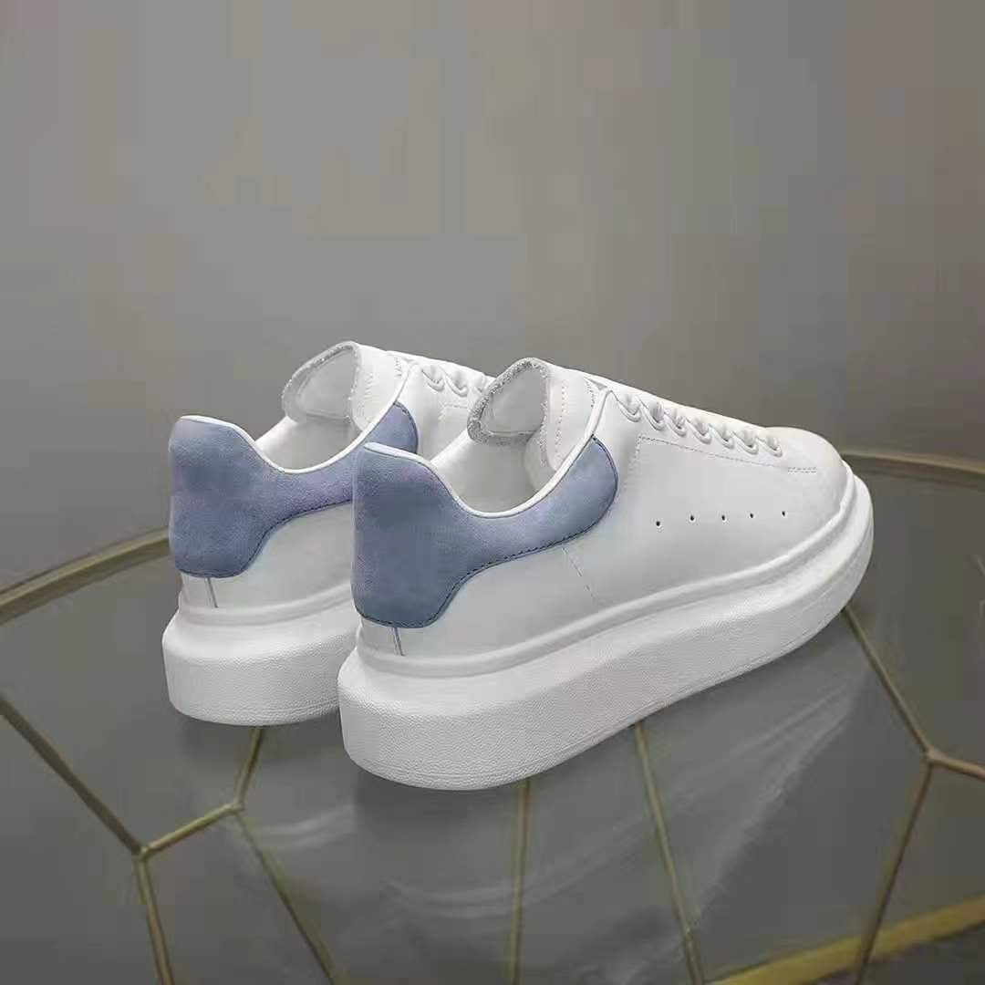 Women's White Platform Heightened Genuine Couple Sneakers