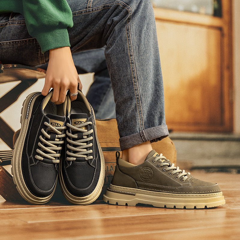 Men's Autumn British Style Fashion Black Sports Cargo Men's Shoes