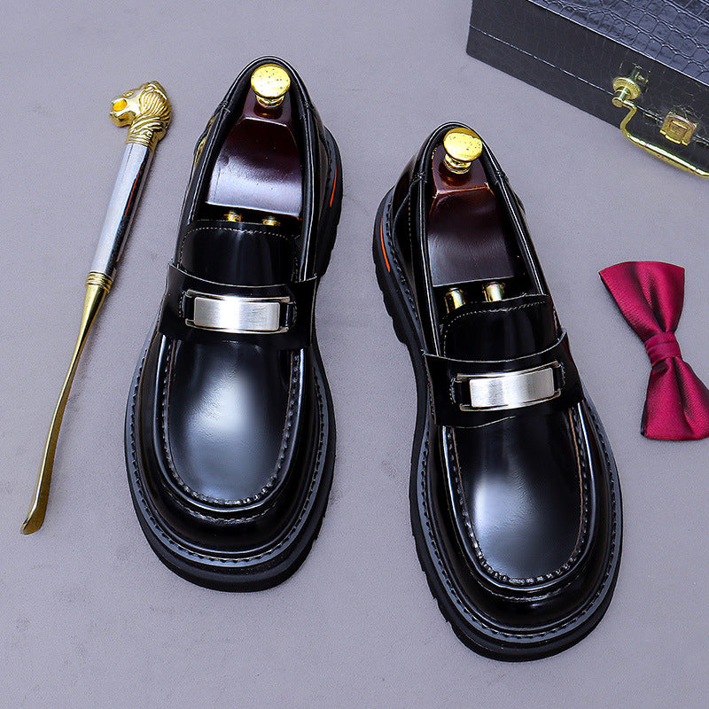 Men's Thick Bottom Lightweight Versatile Cowhide Two Men's Business Leather Shoes