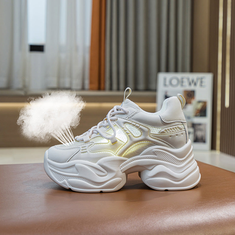 Women's Height Increasing Insole Dad Small White Muffin Women's Casual Shoes
