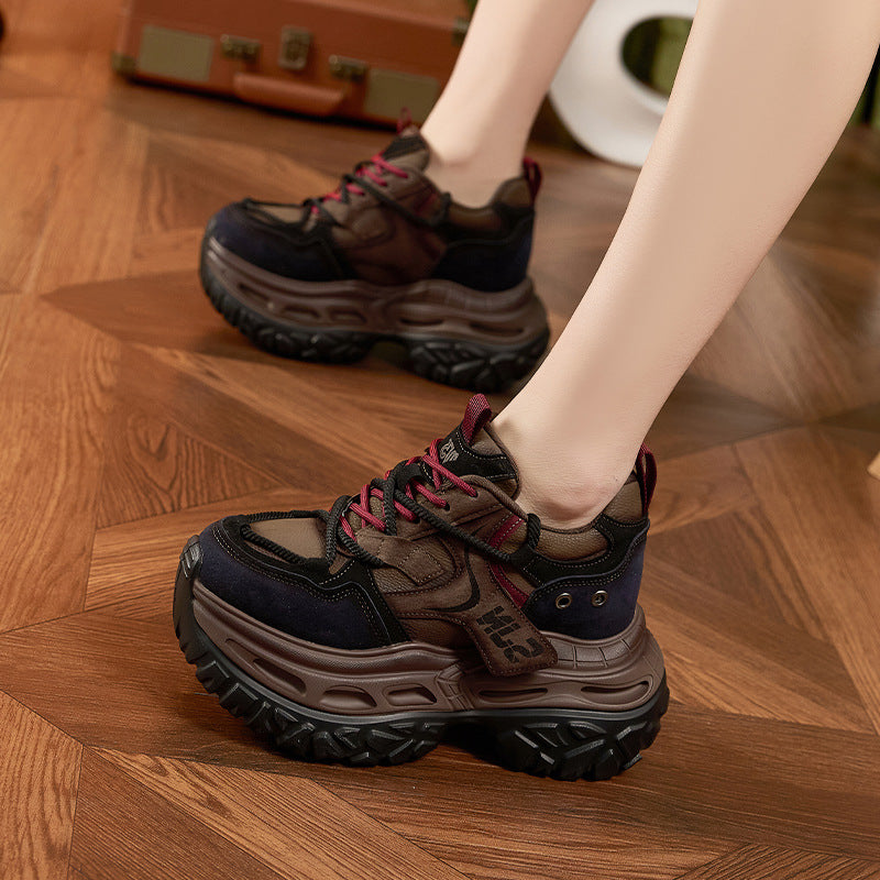 Women's Platform Dad Spring Height Increasing Insole Polished Women's Sports Shoes