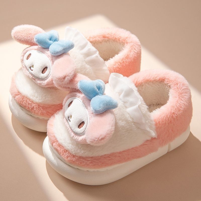 Cotton Heart Winter Home Cute Warm Slugged Sandals