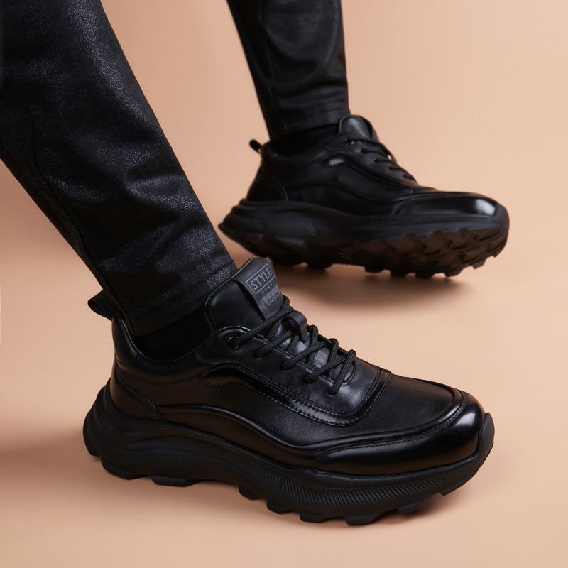 Men's Simple Retro Style Fashion Commuter Light Luxury Leather Shoes