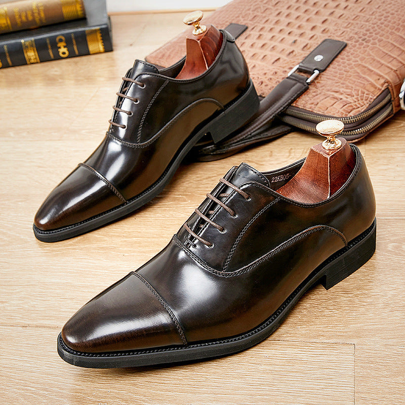Men's Insole Formal Wear Soft Bottom Oxford Pointed Leather Shoes