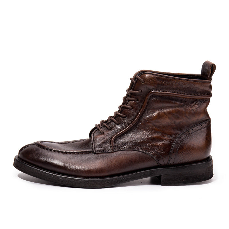 Men's Elegant Martin Working Cowhide Retro Boots