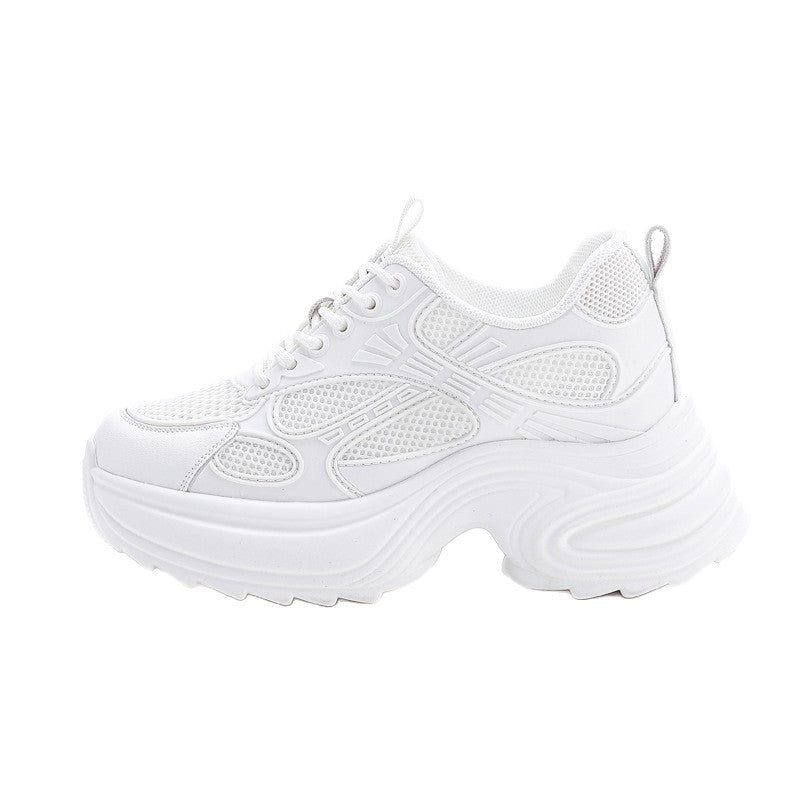 Women's Autumn Thick Bottom Height Increasing Insole Fashion Exercise Breathable Mesh Women's Shoes