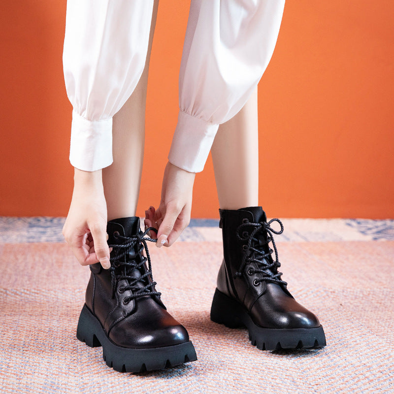 Women's Elegant Martin British Fashion Platform Boots