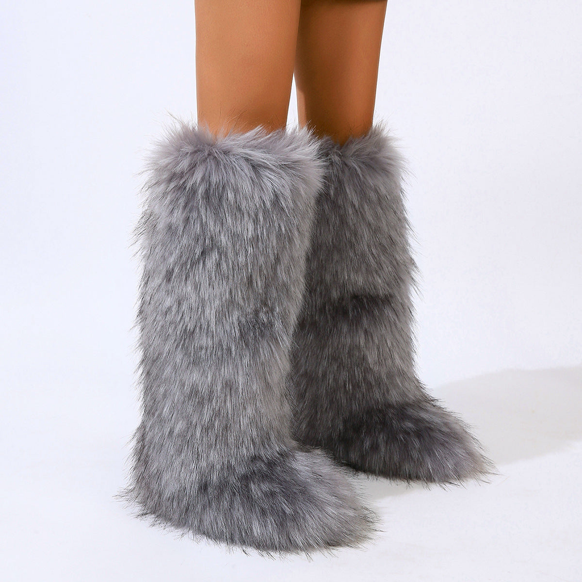 Women's Warm Winter Fur Round Toe Imitation Snow Boots