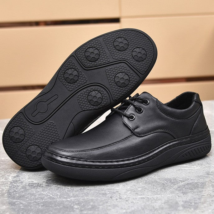 Men's Autumn First Layer Cowhide Breathable Soft Leather Shoes