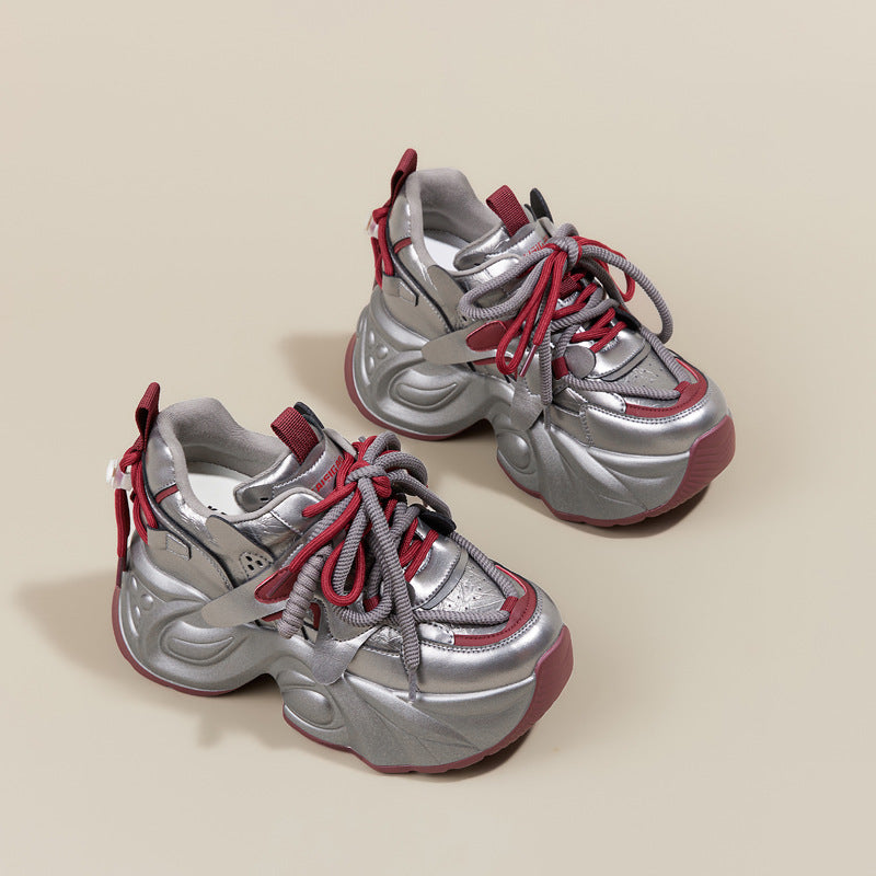 Women's Heightened Daddy Small Platform Thick Bottom Sneakers