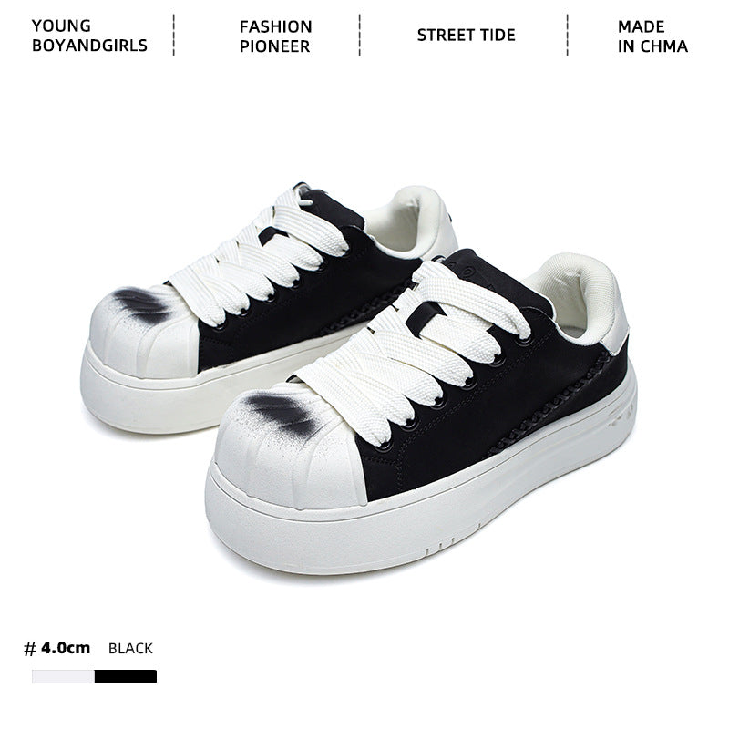 Women's & Men's Board Soft Back Thick Elevator Wild Men's Shoes