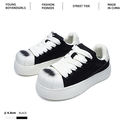 Women's & Men's Board Soft Back Thick Elevator Wild Men's Shoes