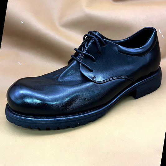 Men's Washed-out Vintage British Style Big Toe Horse Light Men's Business Leather Shoes