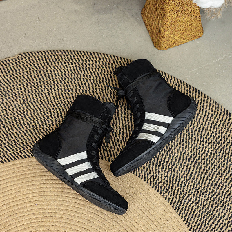 Women's Genuine Elevator Flat Boxing Round Toe Women's Casual Shoes