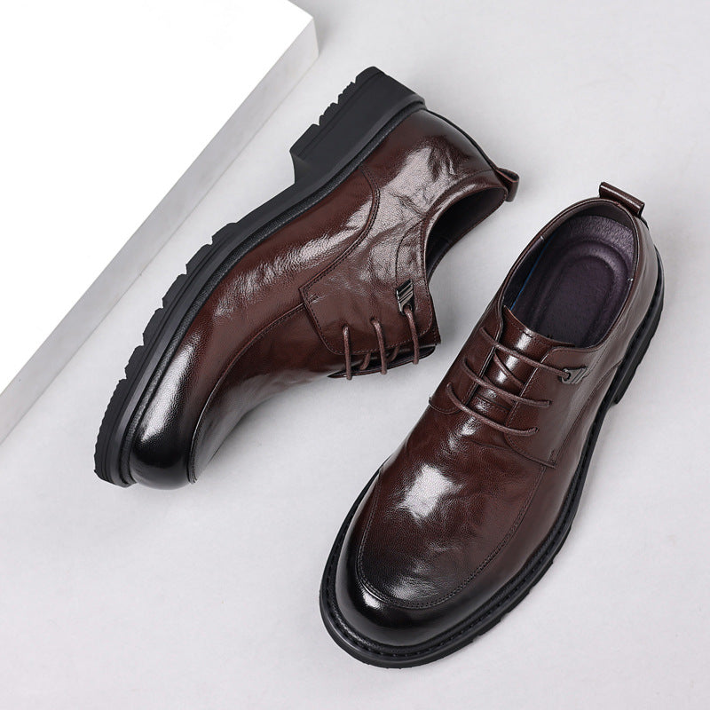 Men's Big Head Light Luxury Business Formal Thick Men's Shoes