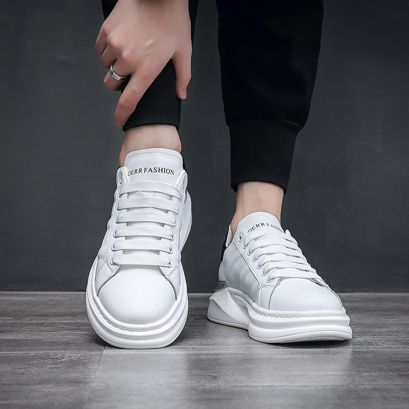 Men's Cowhide Board Light Sports Raise The Casual Shoes