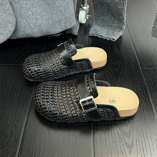 Women's Weave Breathable One Pedal Lazy Pump Casual Shoes