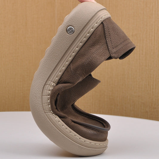 Men's Spring Lightweight Soft Sole Retro Commuter Slip-on Thick Bottom Increased Men's Casual Shoes
