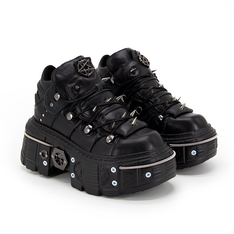 Tank Bottom Metal Spanish Platform Dark Women's Sports Shoes