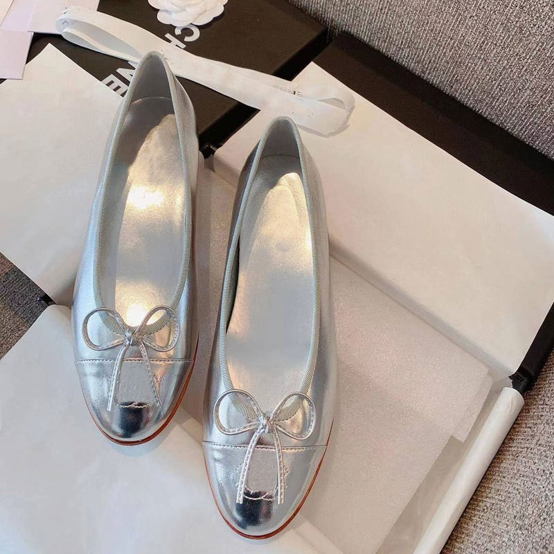 Women's Early Spring Classic Style Flat Pumps Round Head Shallow Mouth Women's Casual Shoes