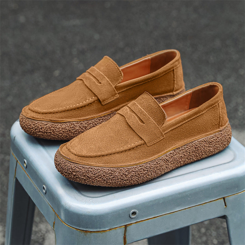 Retro Suede Spring Fashionable Green Comfortable Casual Shoes