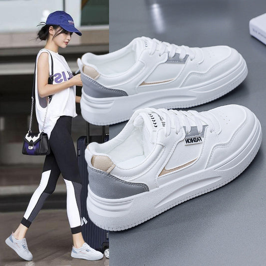 Women's Spring White Breathable Daddy Lightweight Sports Casual Shoes