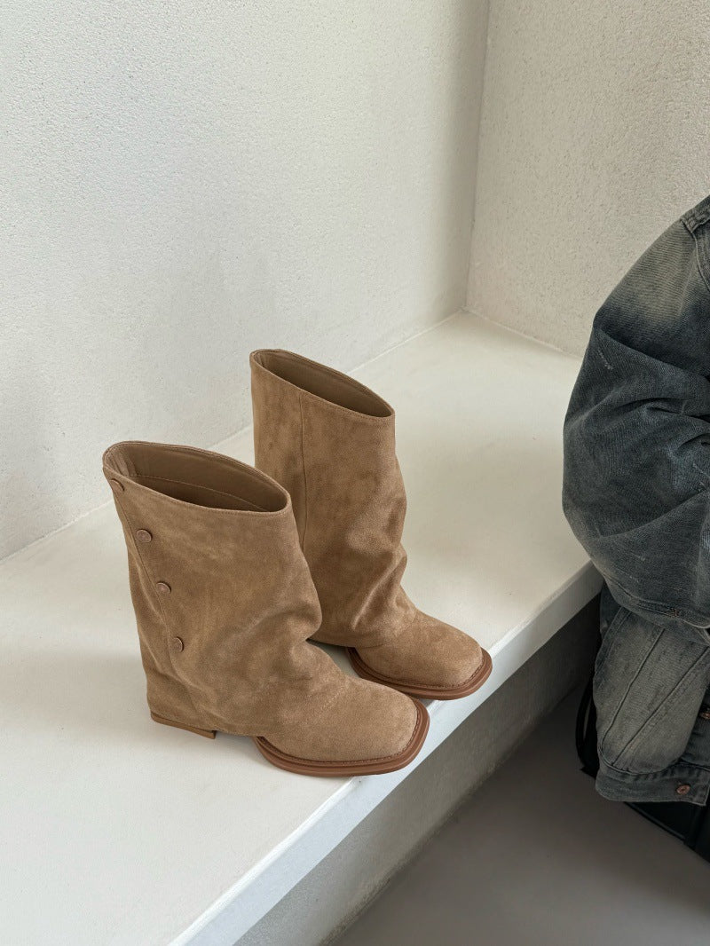 Women's Niche Short Pants Handsome Western Cowboy Women's Leather Boots