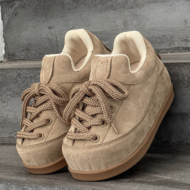 Ding Bread Pudgy Ugly Cute Thick Bottom Invisible Height Increasing Sneakers