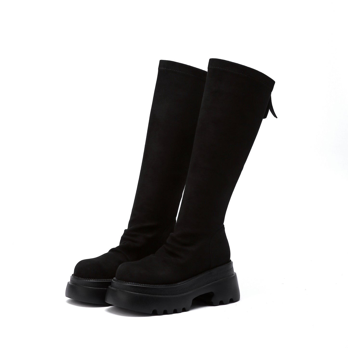 Women's Pleated Below The Knee Long High Boots