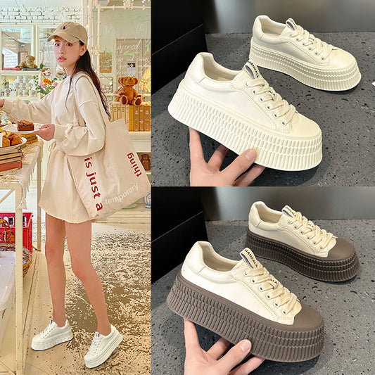 Women's Muffin Biscuit Shape Best-selling White Spring Breathable Women's Casual Shoes