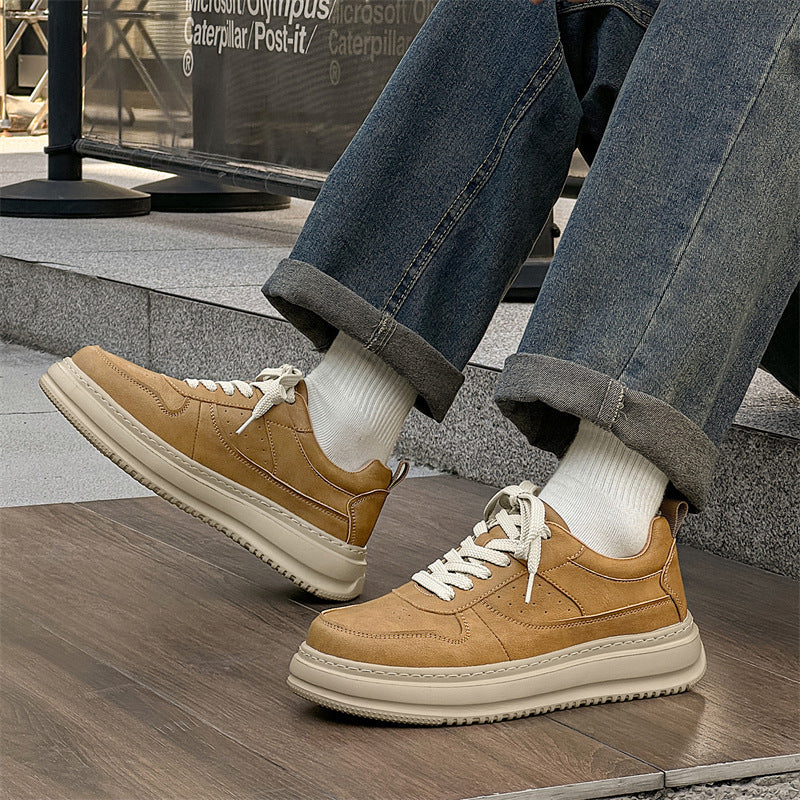 Men's Board Height Increasing Outdoor Martin Spring Men's Casual Leather Shoes