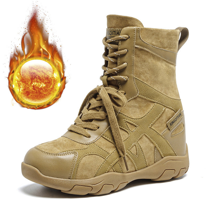Women's Martin British Ankle Invisible Height Increasing Insole Women's Leather Boots
