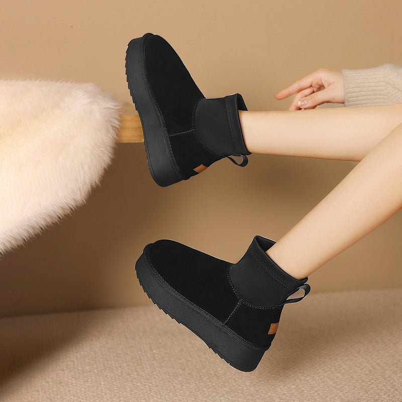 Fleece-lined Platform Warm Winter Cotton Lightweight Snow Boots