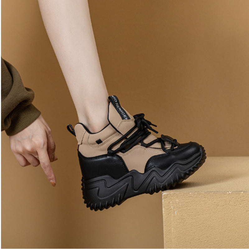Women's Increasing Insole Mom Lace Up Comfortable Warm Boots