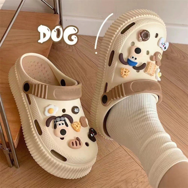 Beach Cartoon Cute Platform Two-way Summer Women's Shoes